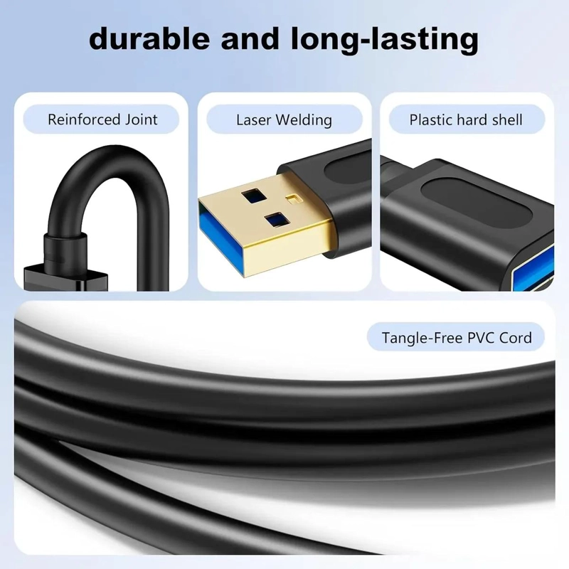CABLE DE EXTENSION USB 3.0 MACHO A HEMBRA 3 METROS - 4
