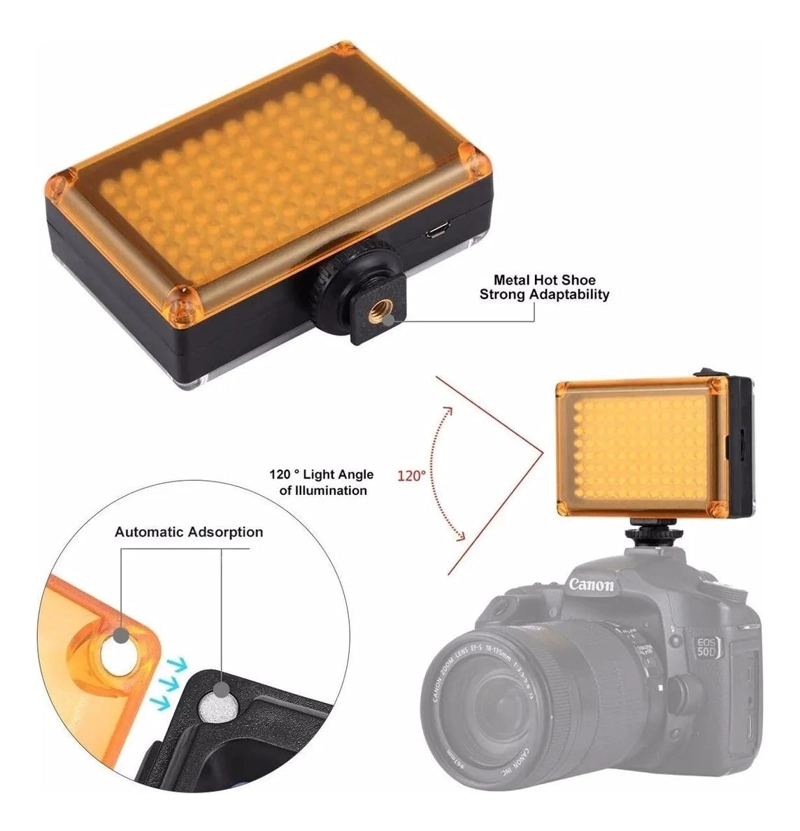 FOCO LED PARA CAMARAS CON 96 LUCES Y FILTROS - 5