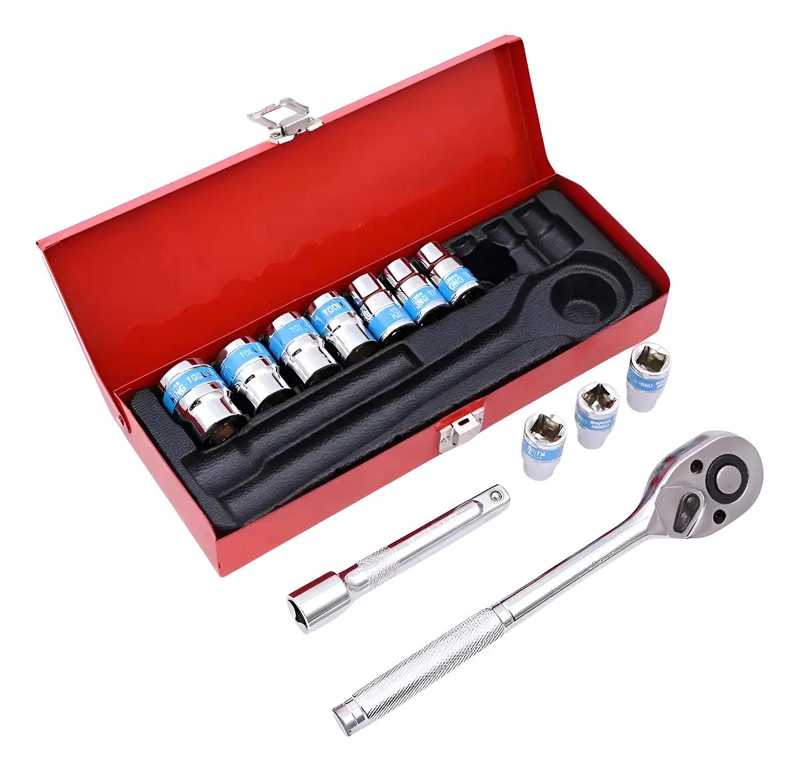 CAJA DE LLAVES DE DADO 8 A 24 CON ESTUCHE METALICO - 1