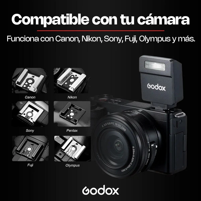MINI FLASH RECARGABLE PORTATIL PARA CAMARAS CANON NIKON SONY - 3