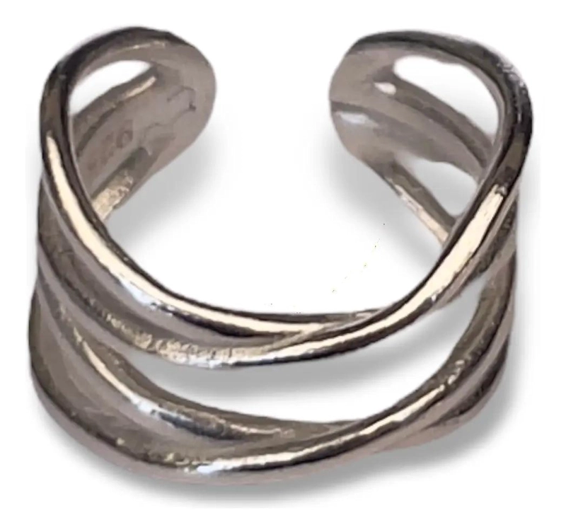 AROS CUFF CRUZADOS DE PLATA PARA USO SIN PERFORACION - 1