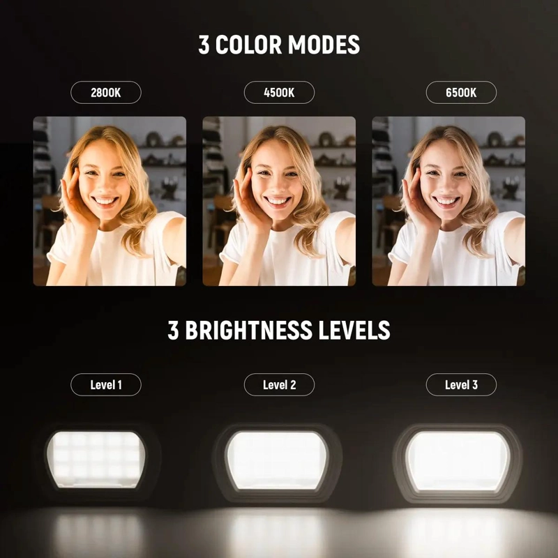 LUZ LED MAGNE TICA COMPACTA PARA GRABACION DE VIDEOS Y SELFIES - 3