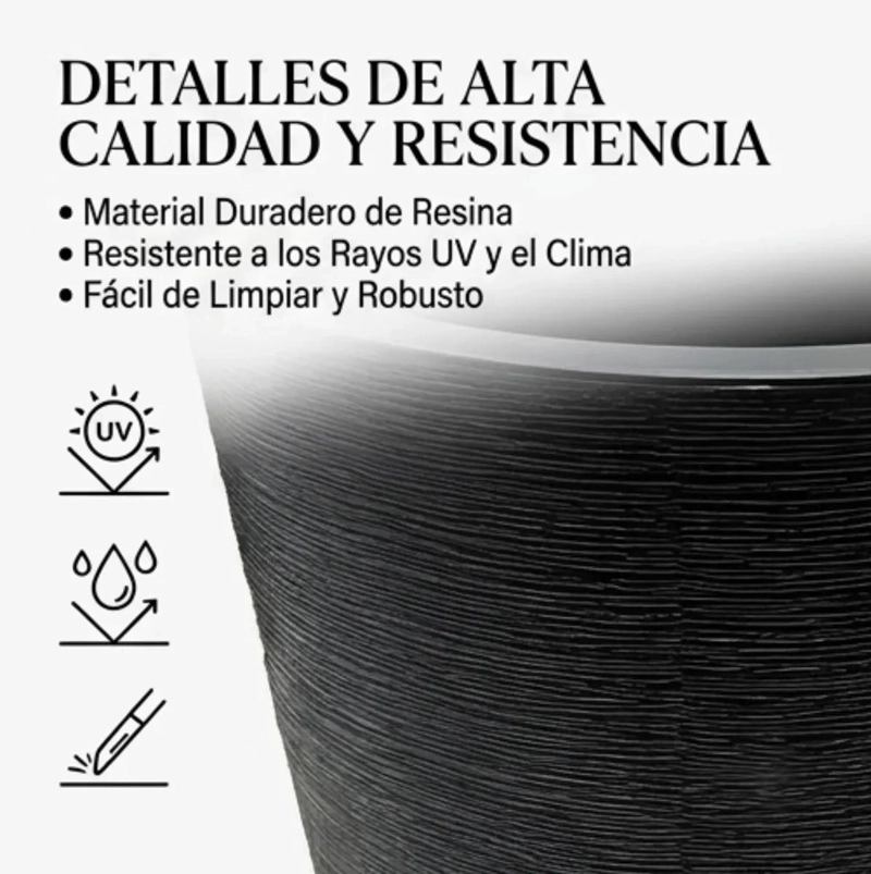 MACETERO CONICO REDONDO DE 46 CM PARA DECORACION - 3