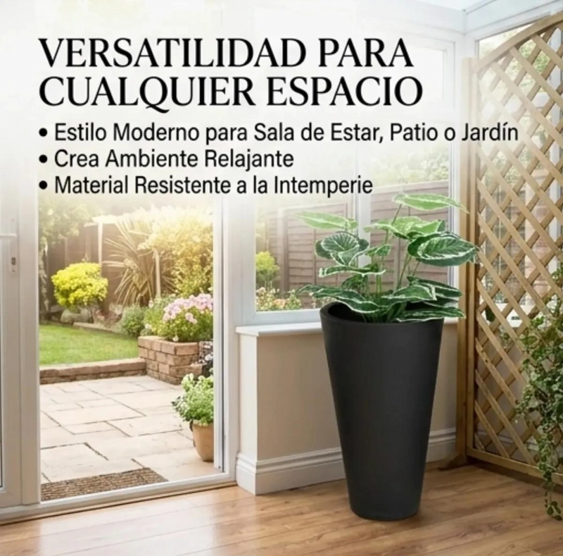 MACETERO CONICO REDONDO DE 46 CM PARA DECORACION - 4