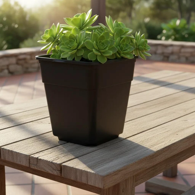PACK DE 5 MACETAS CUADRADAS DE 2.5 LITROS PARA JARDINERIA - 7
