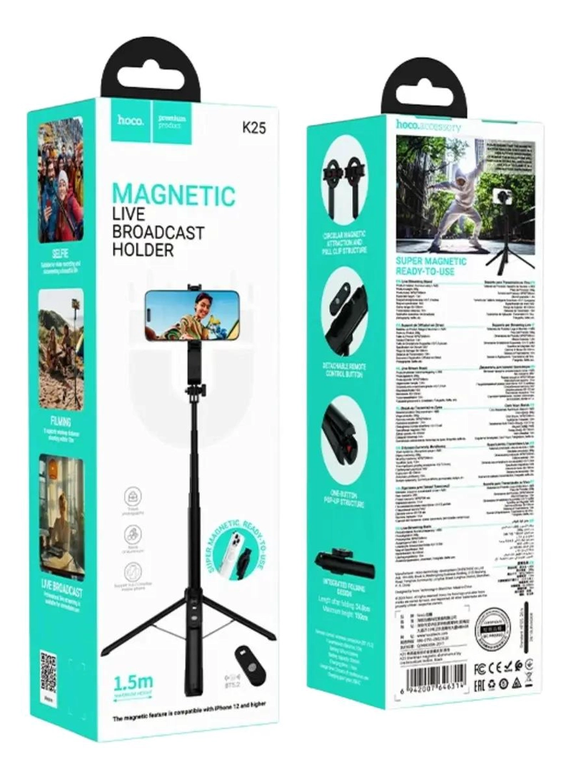 TRIPODE Y BASTON SELFIE STICK 1.50M PARA CELULAR Y CAMARA - 1