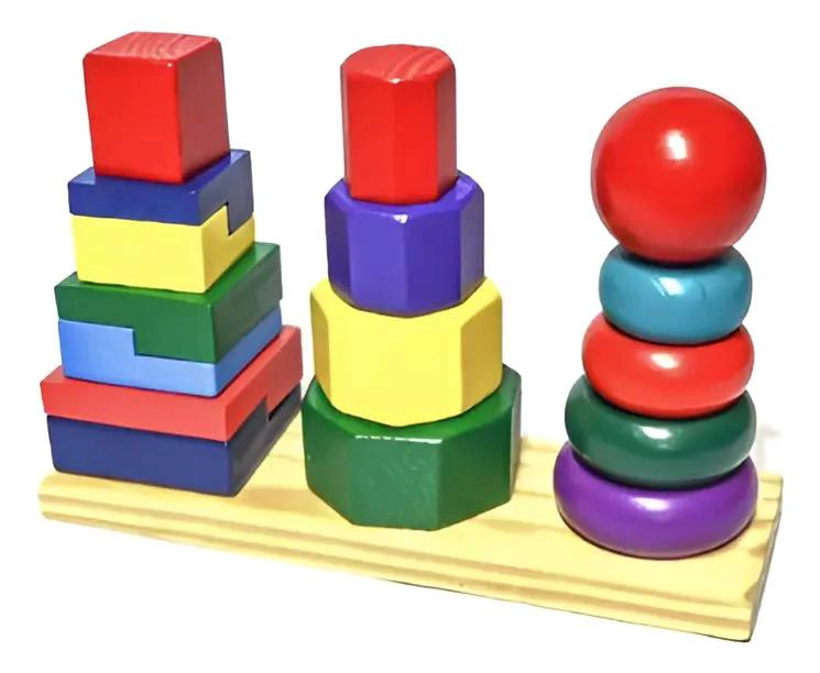 TORRE DE APILAMIENTO DE MADERA EN COLORES VARIADOS - 1