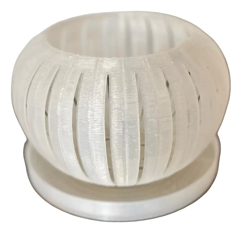 MACETERO ESFE RICO TRANSLUCIDO PARA ORQUIDEAS CON PLATO RECOLECTOR - 1