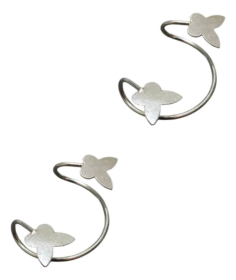 AROS EAR CUFF MARIPOSAS EN PLATA LEY 925 CON CAJA REGALO - 1