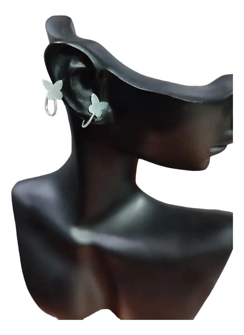 AROS EAR CUFF MARIPOSAS EN PLATA LEY 925 CON CAJA REGALO - 3
