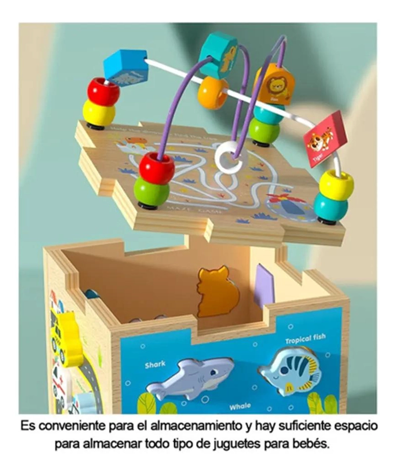 CUBO EDUCATIVO MONTESSORI 7 ACTIVIDADES CON LABERINTO - 5