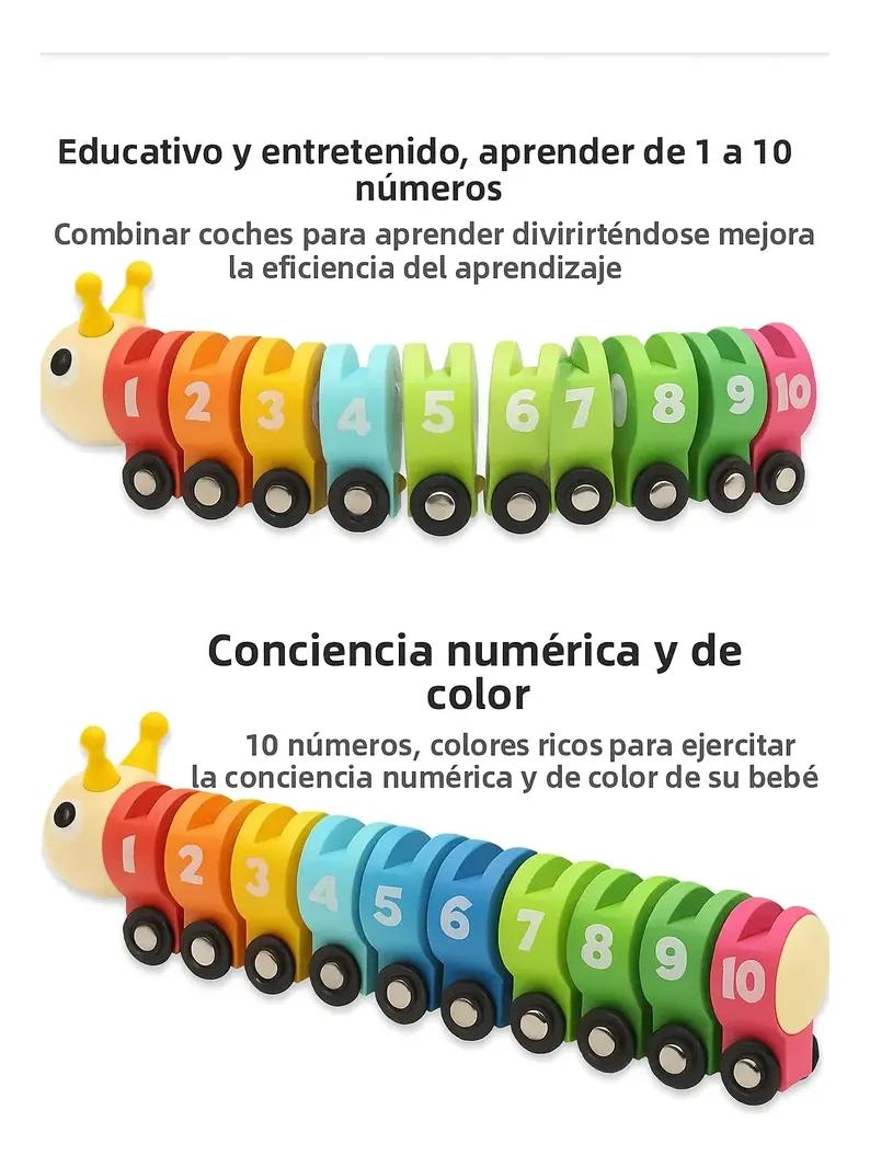 TREN DIDACTICO DE MADERA CON NUMEROS Y SEÑALES DE TRANSITO - 6