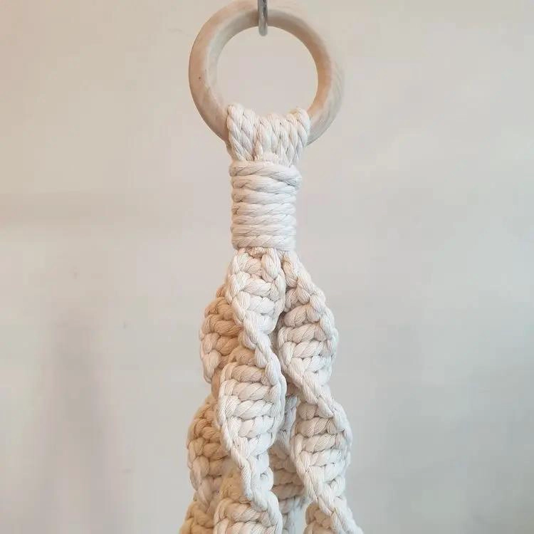 COLGANTE DE MACRAME  PARA MACETERO BLANCO DE ALGODON - 5