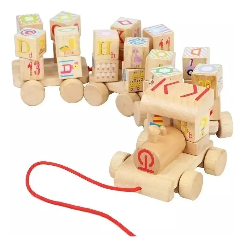 TREN DE BLOQUES DE MADERA PARA NIÑOS DE 2 A 4 AÑOS - 1