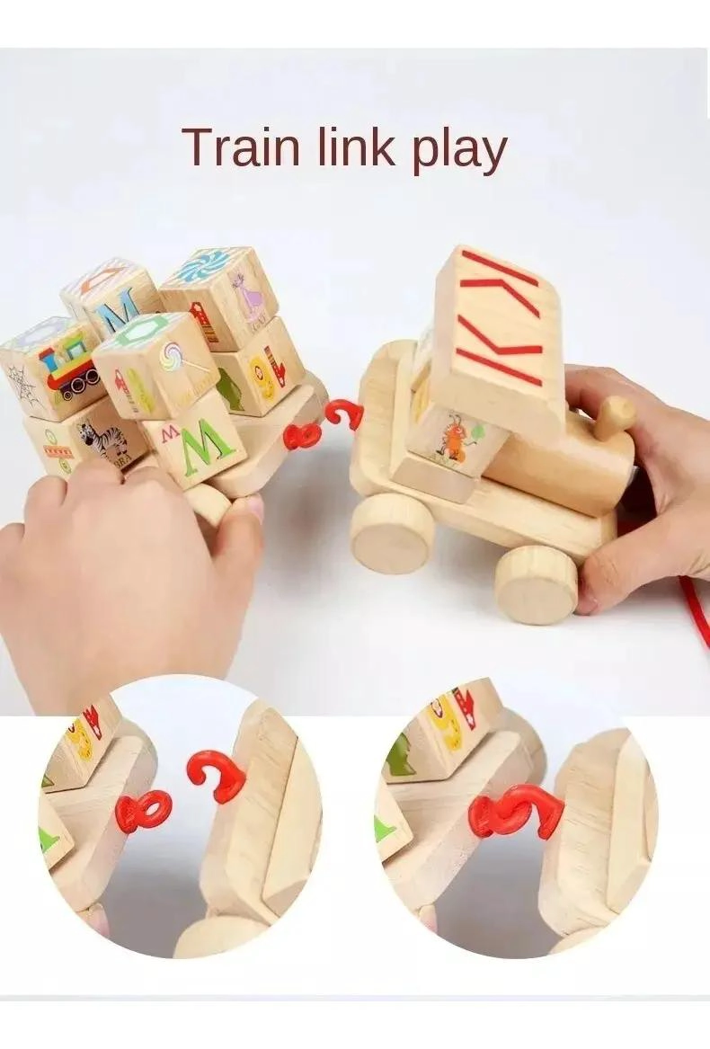 TREN DE BLOQUES DE MADERA PARA NIÑOS DE 2 A 4 AÑOS - 2
