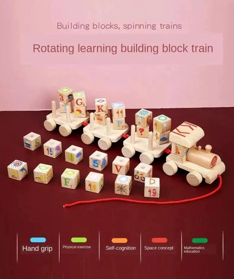 TREN DE BLOQUES DE MADERA PARA NIÑOS DE 2 A 4 AÑOS - 3