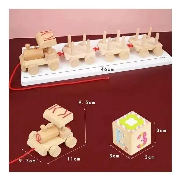 TREN DE BLOQUES DE MADERA PARA NIÑOS DE 2 A 4 AÑOS - 4