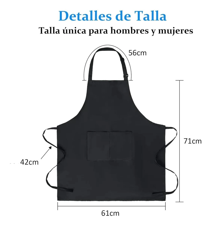 DELANTAL DE COCINA MULTIFUNCIONAL CON 10 PIEZAS PARA CHEF Y PINTORES - 2