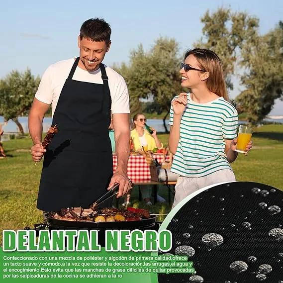 DELANTAL DE COCINA MULTIFUNCIONAL CON 10 PIEZAS PARA CHEF Y PINTORES - 3