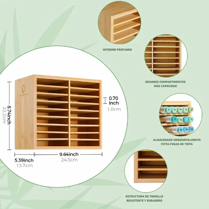 ORGANIZADOR DE BAMBU PARA 126 MARCADORES Y SUMINISTROS DE ARTE - 3