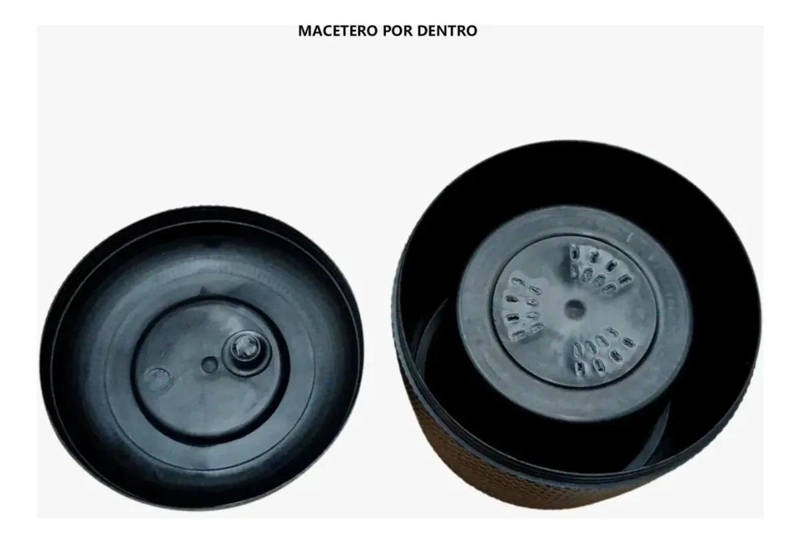 MACETERO DECORATIVO TEJIDO ESTILO RATAN 13 CM - 4