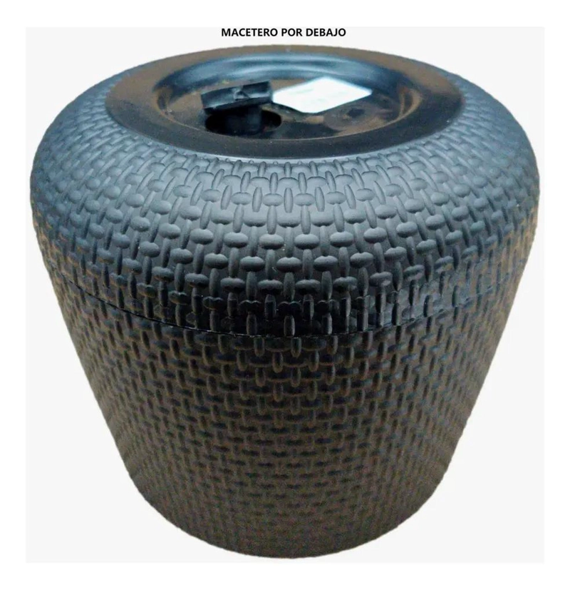 MACETERO DECORATIVO TEJIDO ESTILO RATAN 13 CM - 9
