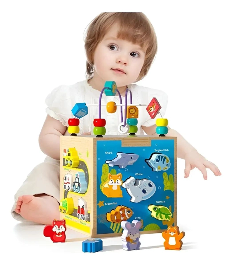 CUBO EDUCATIVO MONTESSORI 7 ACTIVIDADES PARA NIÑOS - 1