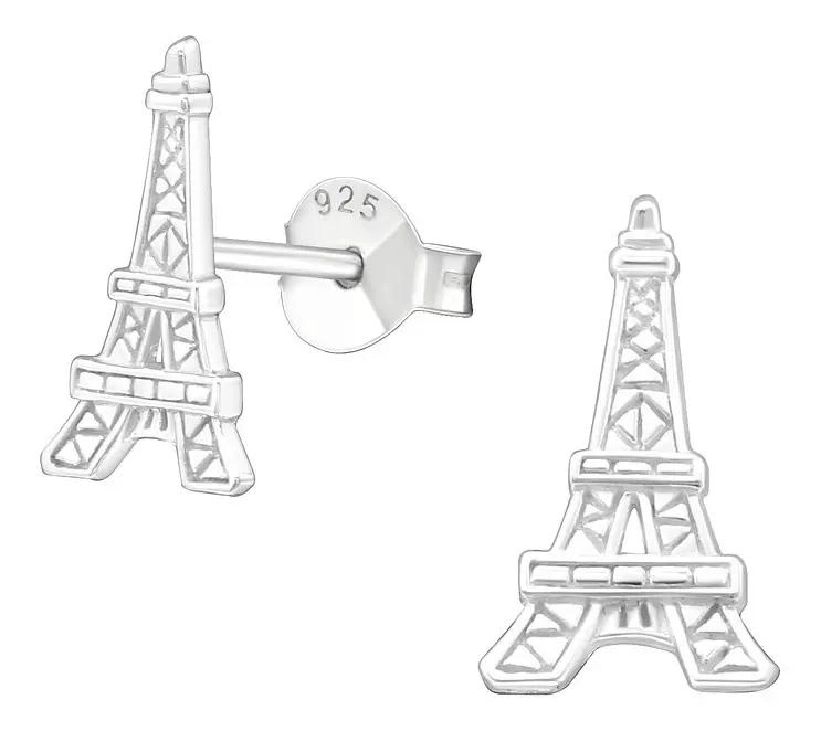 AROS EN FORMA DE TORRE EIFFEL DE PLATA 925 PARA USO DIARIO - 1