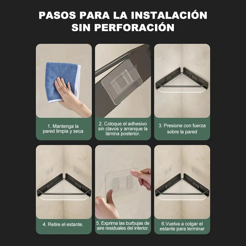 ESTANTE DE ALMACENAMIENTO DE ESQUINA PARA BAÑO EN COLOR GRIS - 5