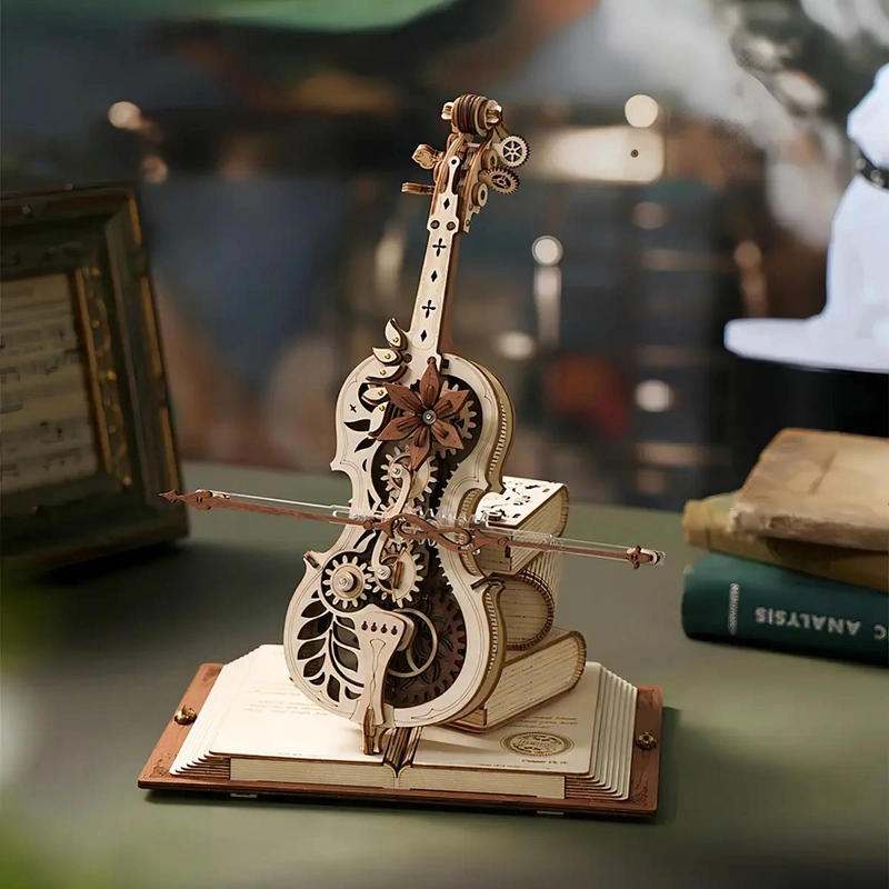 PUZZLE 3D DE MADERA VIOLONCHELO MUSICAL PARA ARMAR - 2