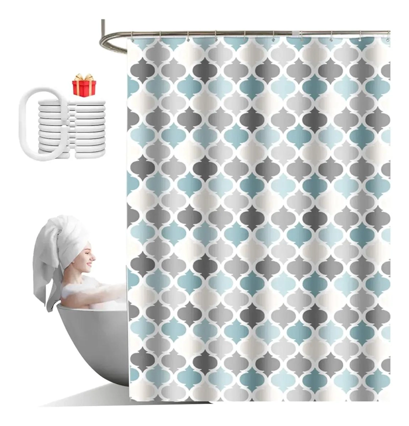 CORTINA DE BAÑO IMPERMEABLE DE POLIE STER 180X200 CM - 1