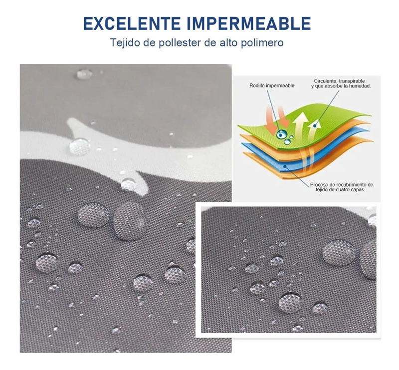 CORTINA DE BAÑO IMPERMEABLE DE POLIE STER 180X200 CM - 7