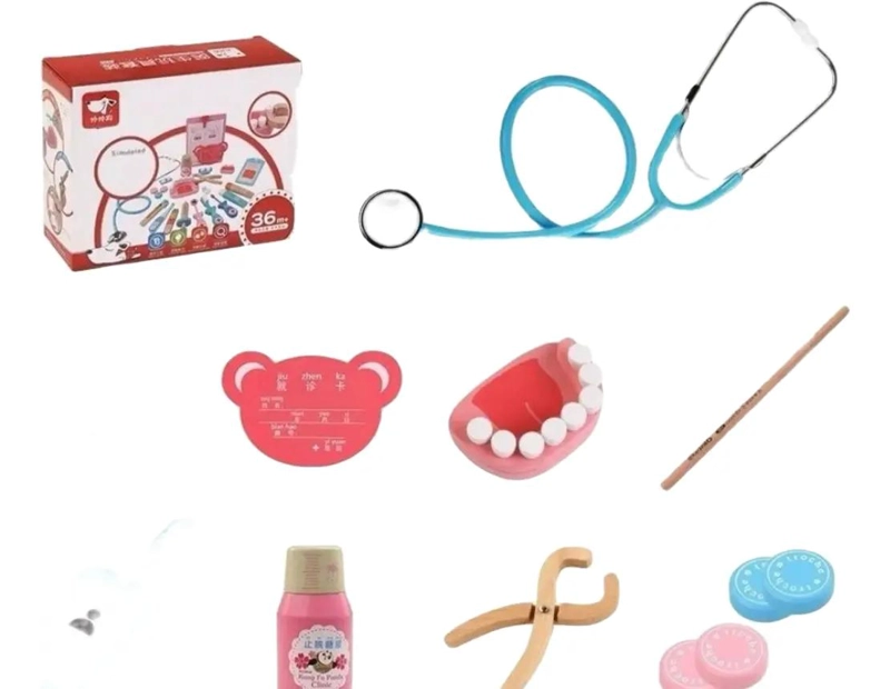 SET DE JUEGO DE ROLES PARA DOCTOR Y DENTISTA DE MADERA - 6