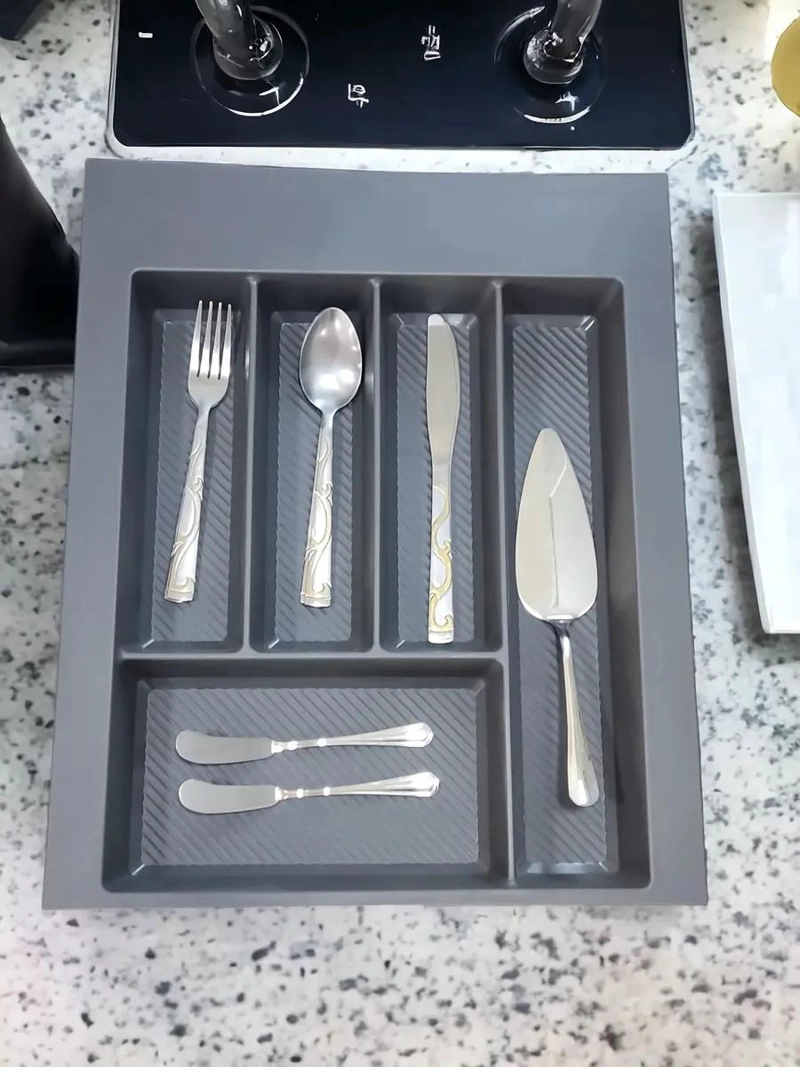 CUBERTERO AJUSTABLE PARA CAJONES DE COCINA ANTRACITA - 3