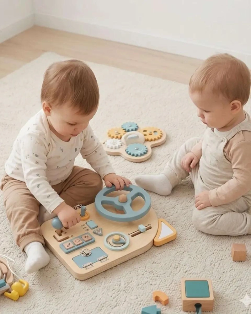 TABLERO SENSORIAL EDUCATIVO DE MADERA PARA NIÑOS - 1