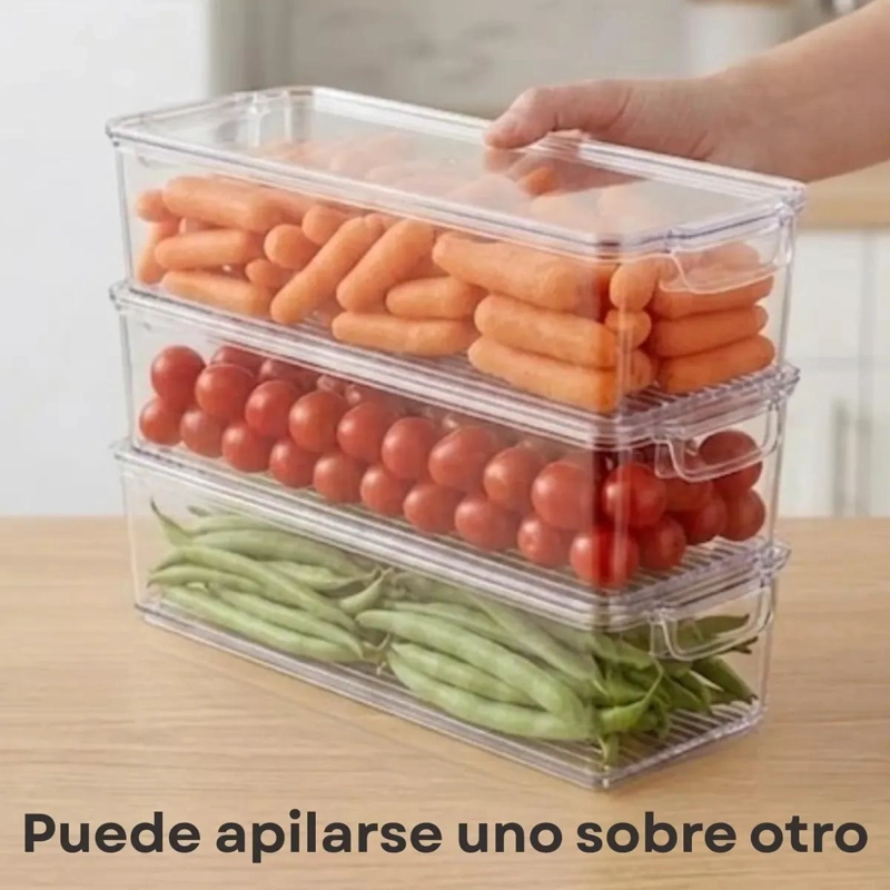 SET DE 3 ORGANIZADORES DE ACRILICO CON TAPA PARA ALIMENTOS - 4