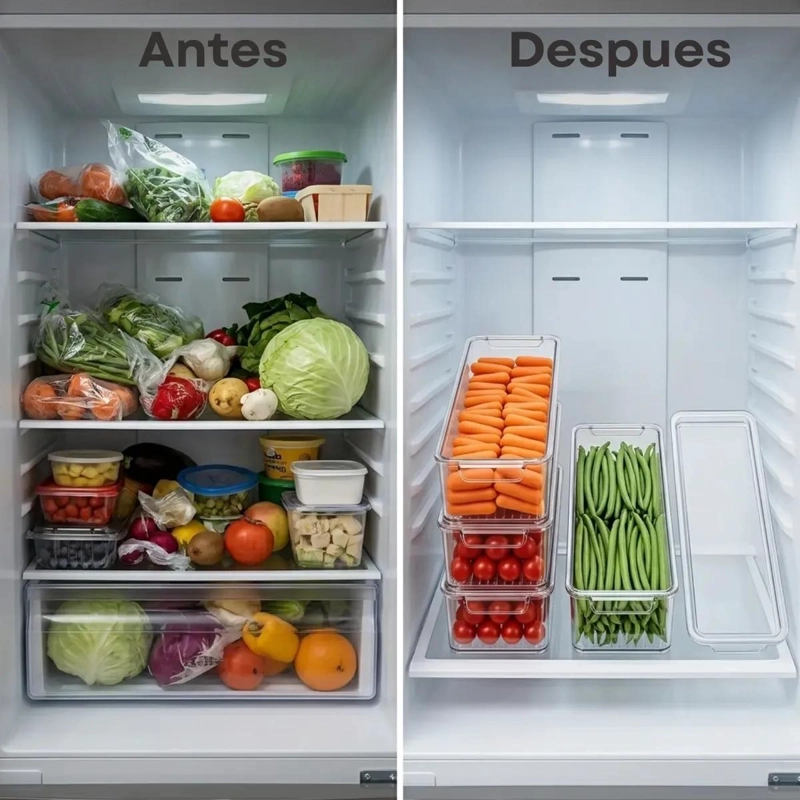 SET DE 3 ORGANIZADORES DE ACRILICO CON TAPA PARA ALIMENTOS - 6