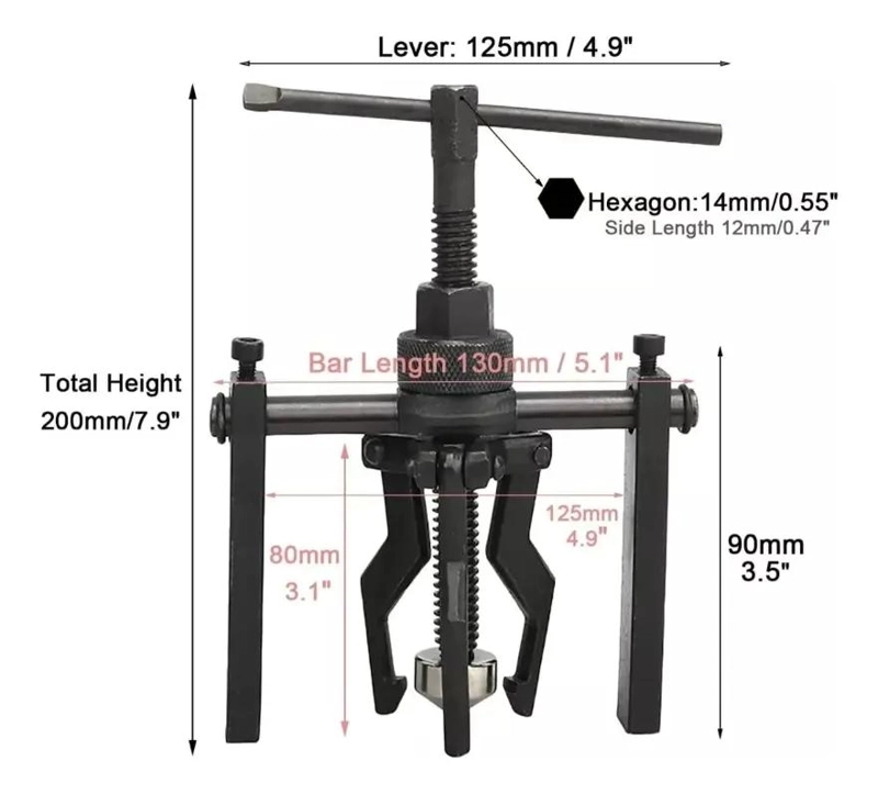 EXTRACTOR DE ENGRANAJE 1.4 A 3.8 CM - 2