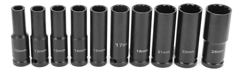 JUEGO SET DADOS DE IMPACTO 10 PIEZAS 10 A 24 MM - 5