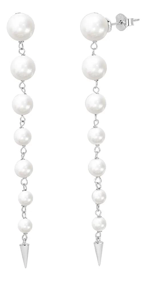 AROS LARGOS DE PERLAS EN PLATA 925 PARA EVENTOS ESPECIALES - 1