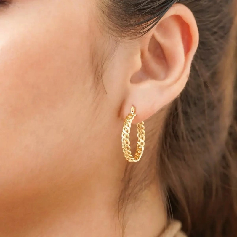 AROS CANDONGA DE ORO LAMINADO 18K CON DISEÑO ELEGANTE - 2