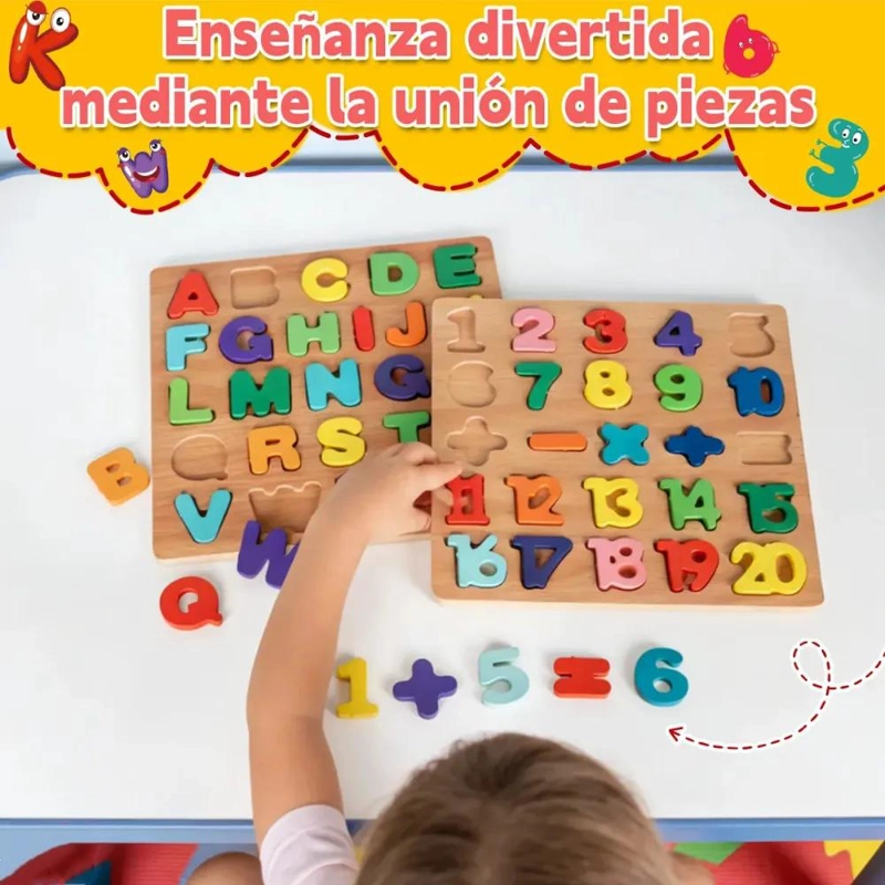 SET DE 11 JUGUETES DIDACTICOS DE MADERA PARA APRENDIZAJE INFANTIL - 4