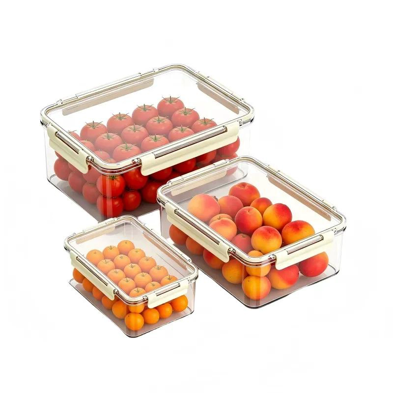 PACK DE CAJAS ORGANIZADORAS PARA ALIMENTOS HERME TICAS DE PLASTICO - 1