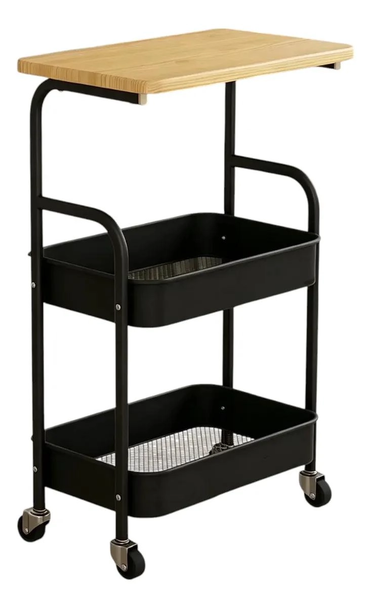 ORGANIZADOR DE COCINA MOVIL CON ESTRUCTURA METALICA Y MADERA - 1