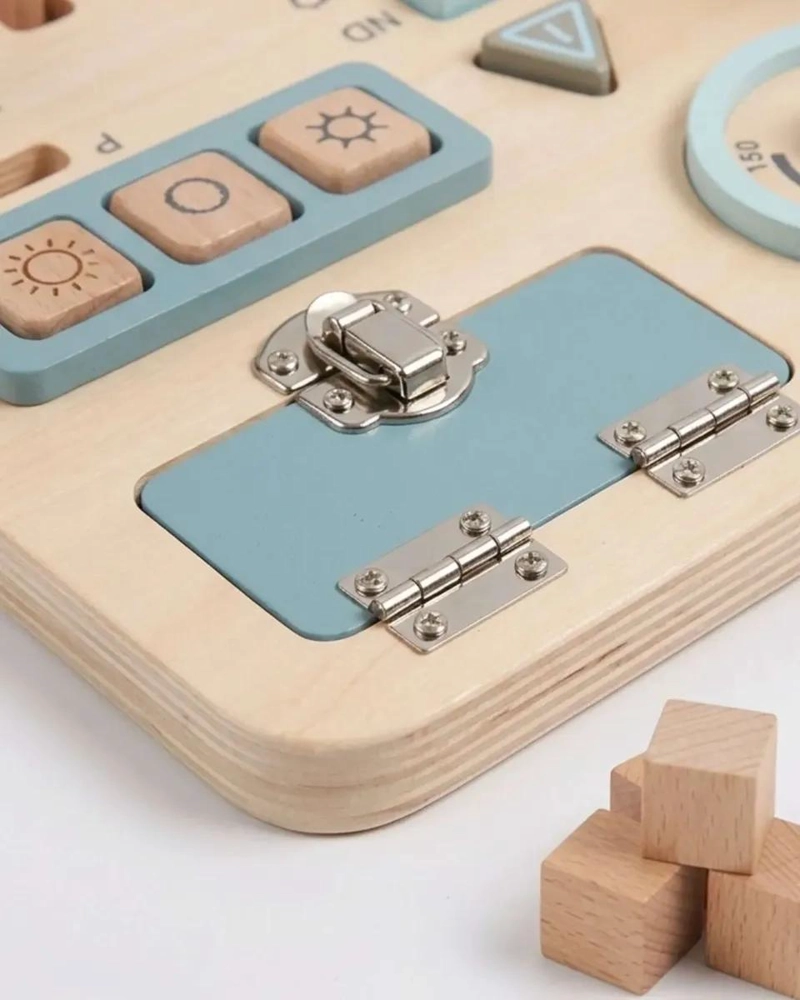 TABLERO SENSORIAL EDUCATIVO DE MADERA PARA NIÑOS - 2