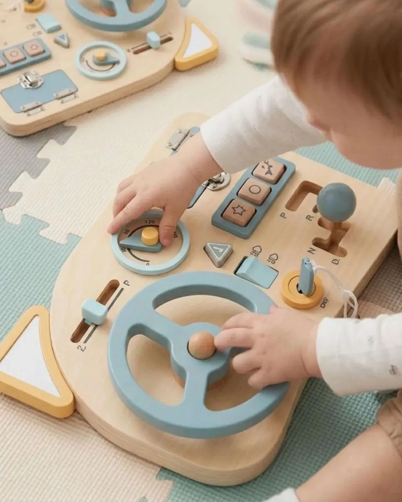 TABLERO SENSORIAL EDUCATIVO DE MADERA PARA NIÑOS - 4