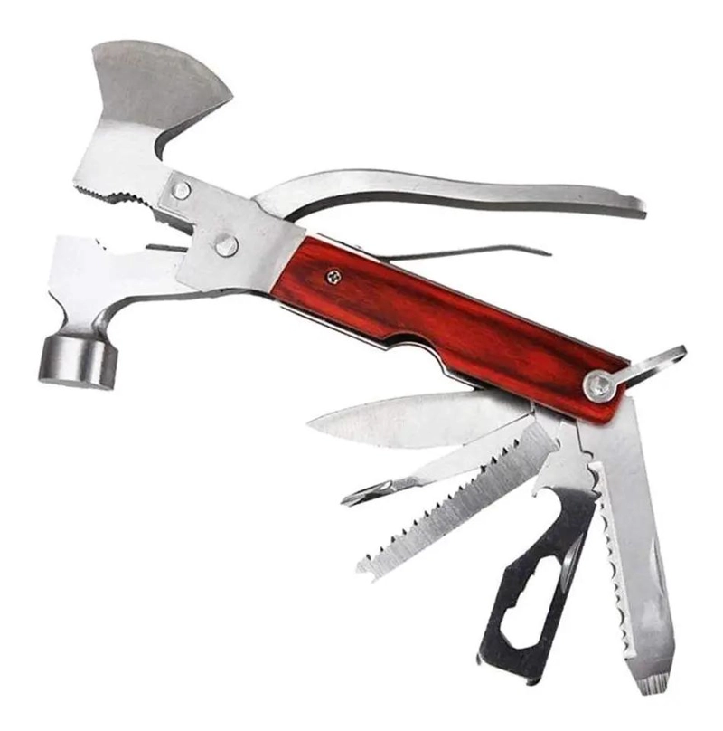 MARTILLO HACHA MULTIUSO 10 HERRAMIENTAS EN 1 PARA CAMPING - 4