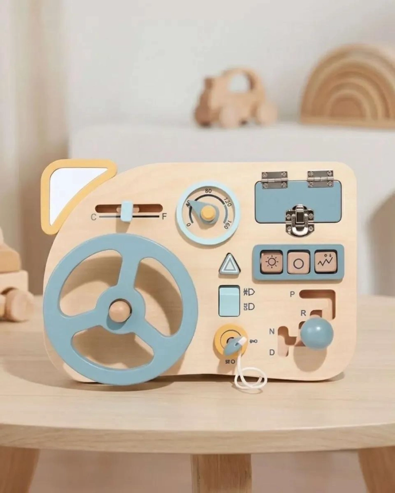 TABLERO SENSORIAL EDUCATIVO DE MADERA PARA NIÑOS - 3