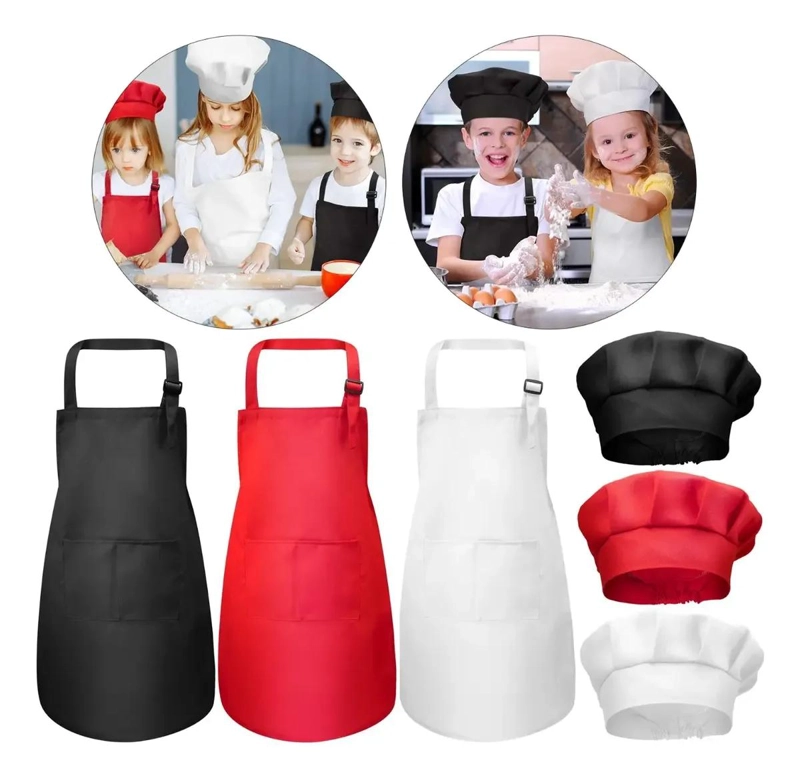 SET DE DELANTALES Y SOMBREROS DE CHEF PARA NIÑOS - 1