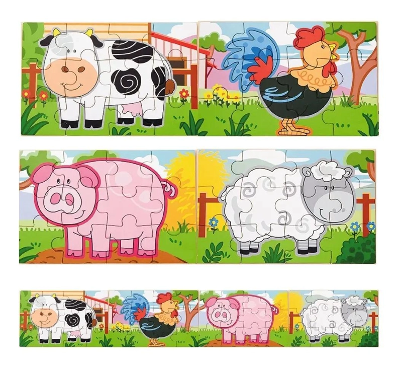 PUZZLE DE MADERA 48 PIEZAS GRANJA CON ANIMALES - 1